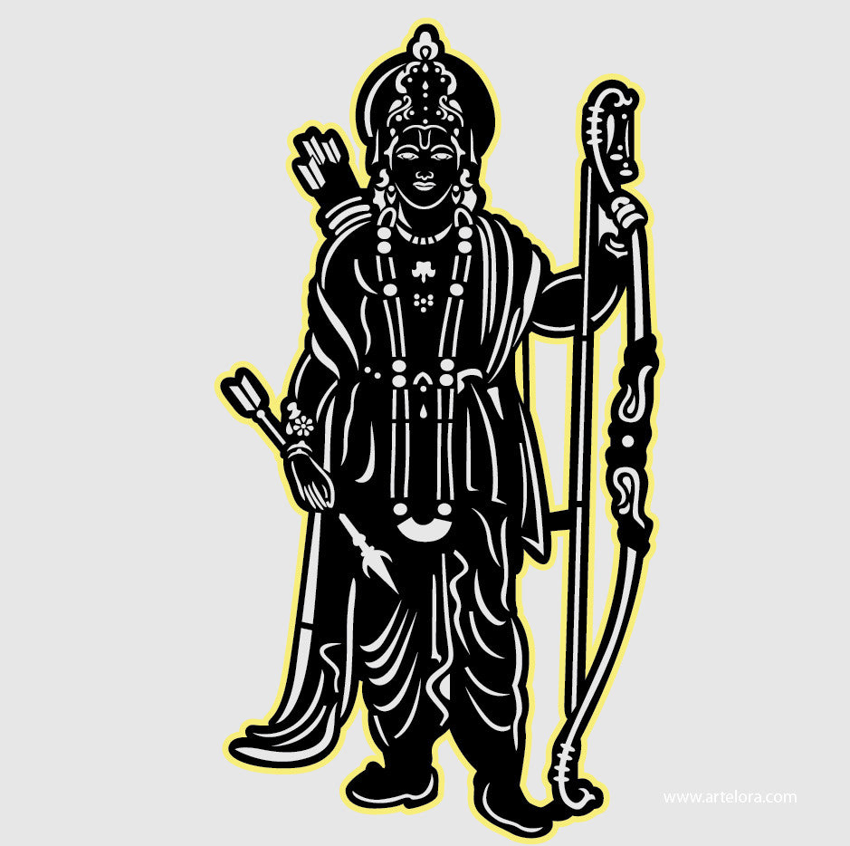 2D Modern Art Jay Shri Ram (Shree Ram Bhagwan-God)