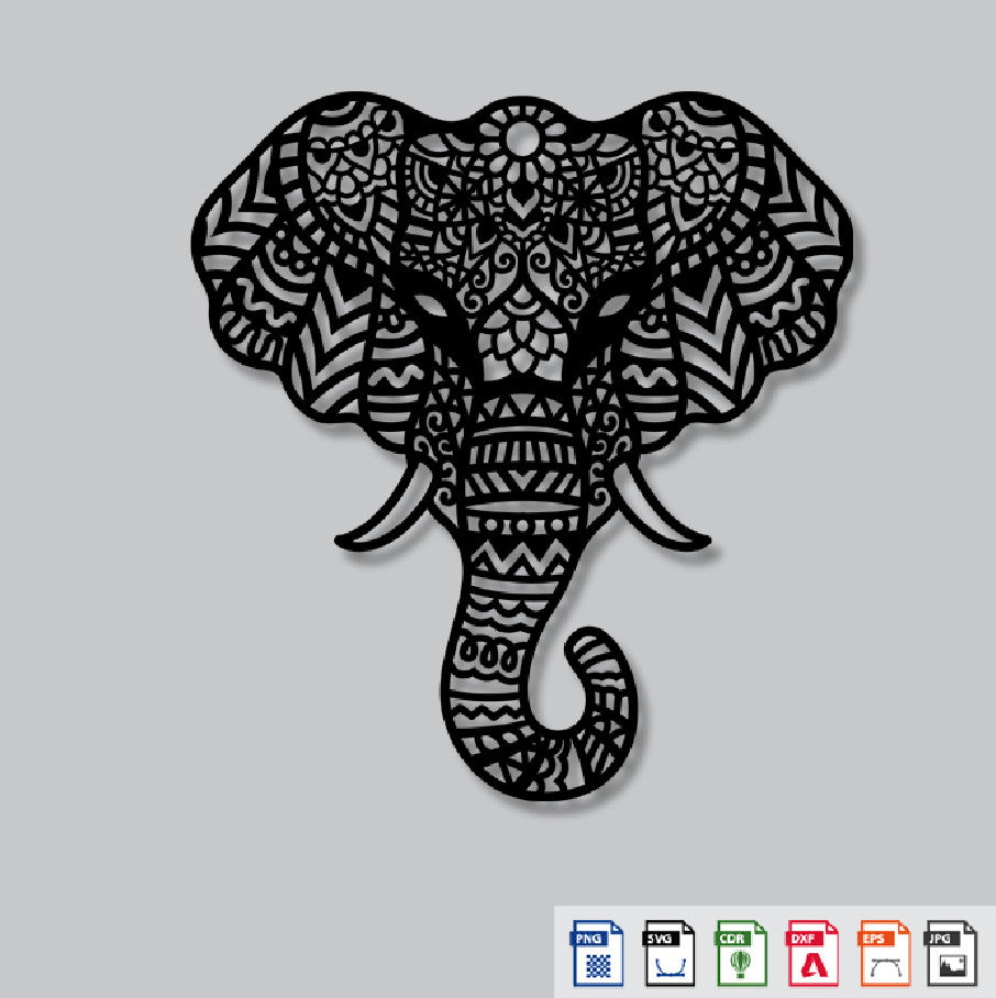 2D Modern Art Elephant