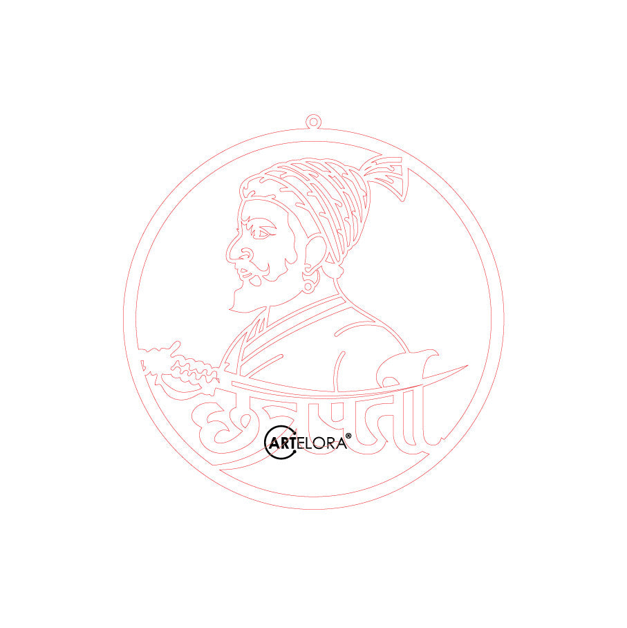 2D Modern Art Shivaji Maharaj wall art laser cutting