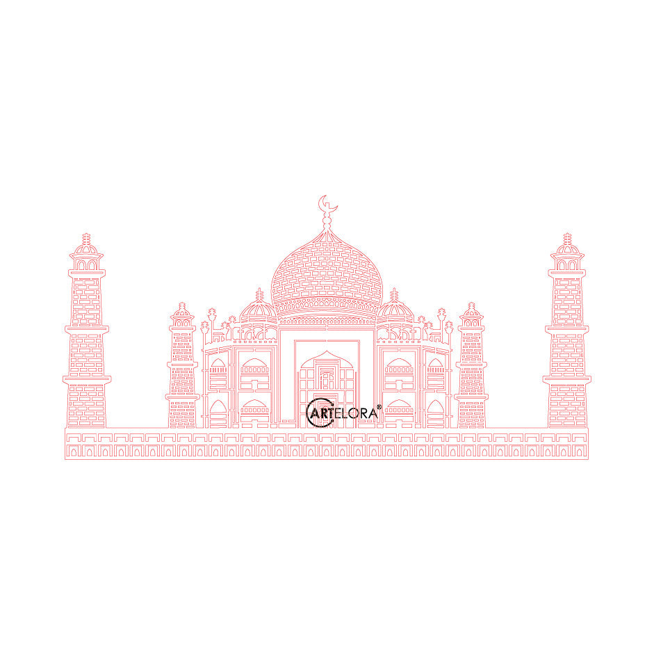 2D Modern Art Taj Mahal wall art laser cutting