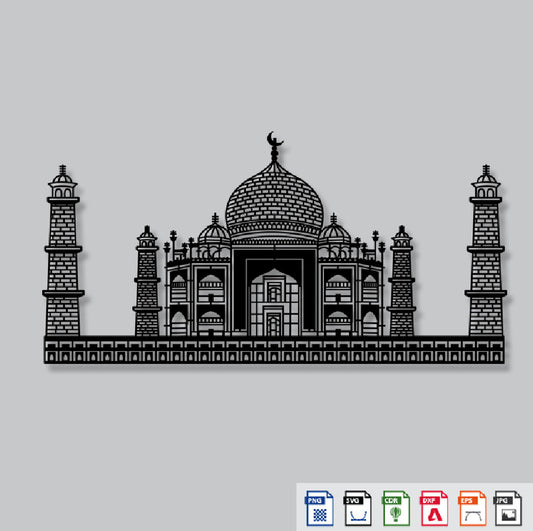 2D Modern Art Taj Mahal wall art laser cutting