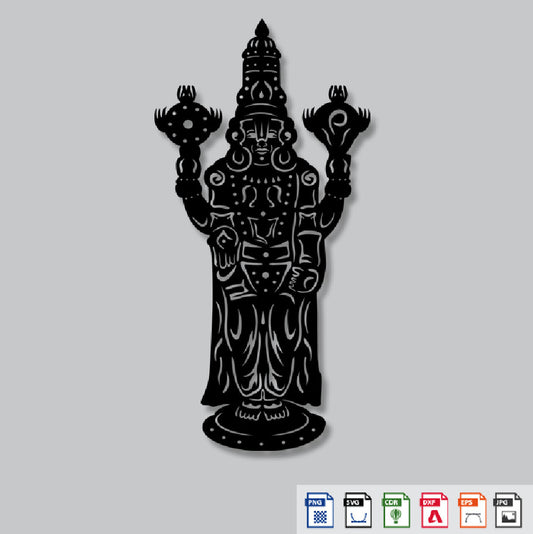 2D Modern Art Tirupati Bala ji Laser cutting