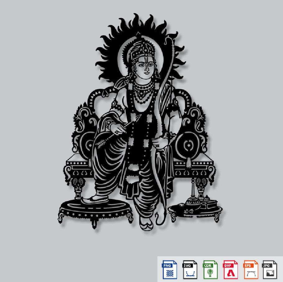 2D Modern Art Shri Ram Avatar (Vishnu Dashavatara)