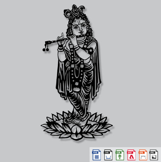 2D Modern Art Shri Krishna Avatar (Vishnu Dashavatara)