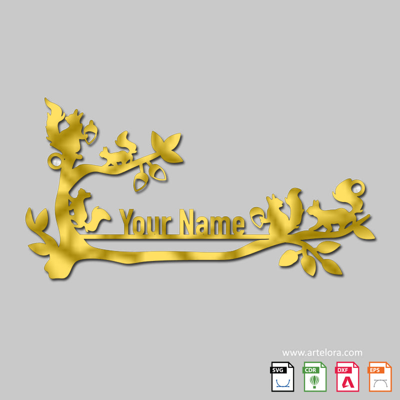 Name Plate laser cutting Tree