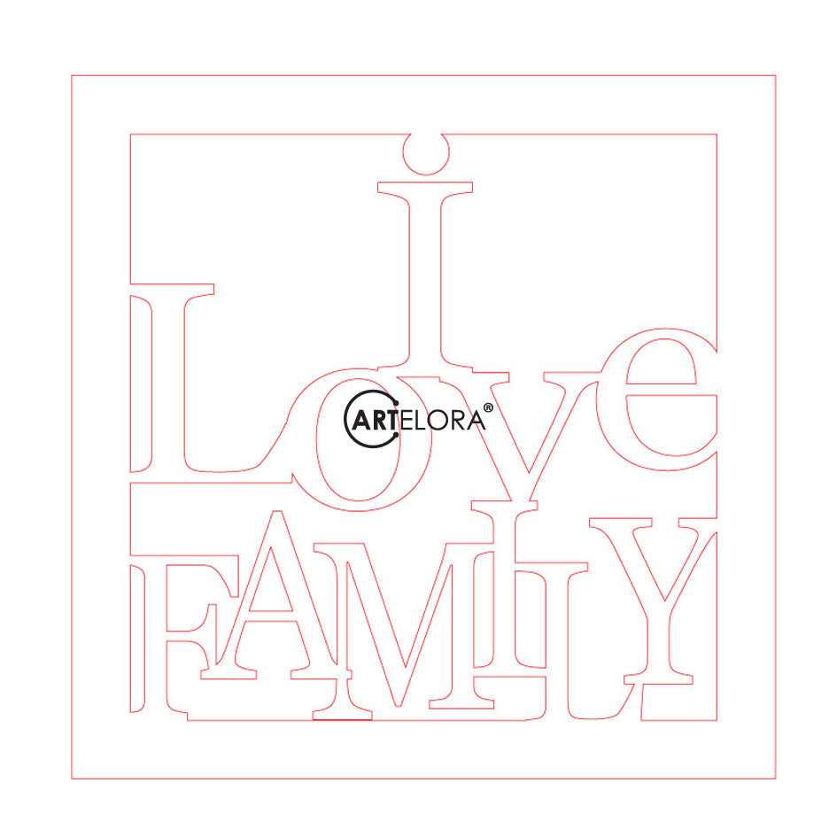 Premium Art i Love family (15x15)