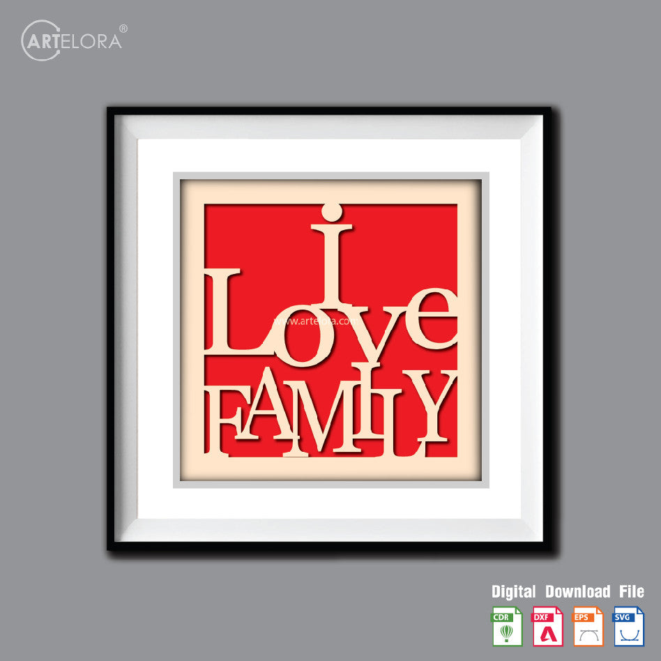 Premium Art i Love family (15x15)