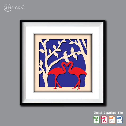 Premium Art Love Bird with tree (15x15)