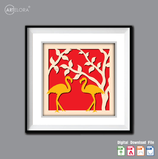 Premium Art Love Bird with tree (15x15)