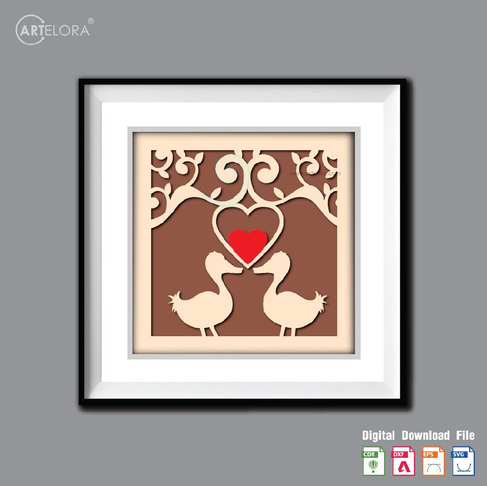 Premium Art Love Bird  (15x15)