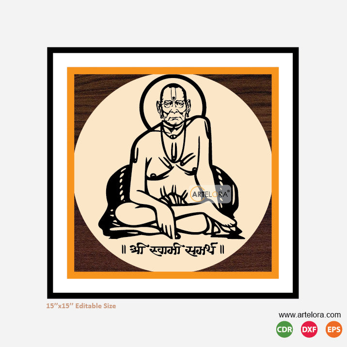 Premium Art MDF Laser Cutting Swami Samarth (15x15)