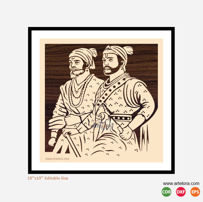 Premium Art MDF Laser Cutting Chatrapati Shivaji Maharaj (15x15)