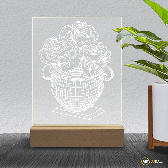 Laser Engraving 3D Flower Pot