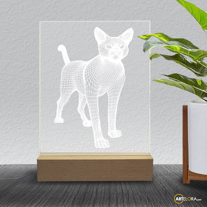 Laser Engraving 3D Cat